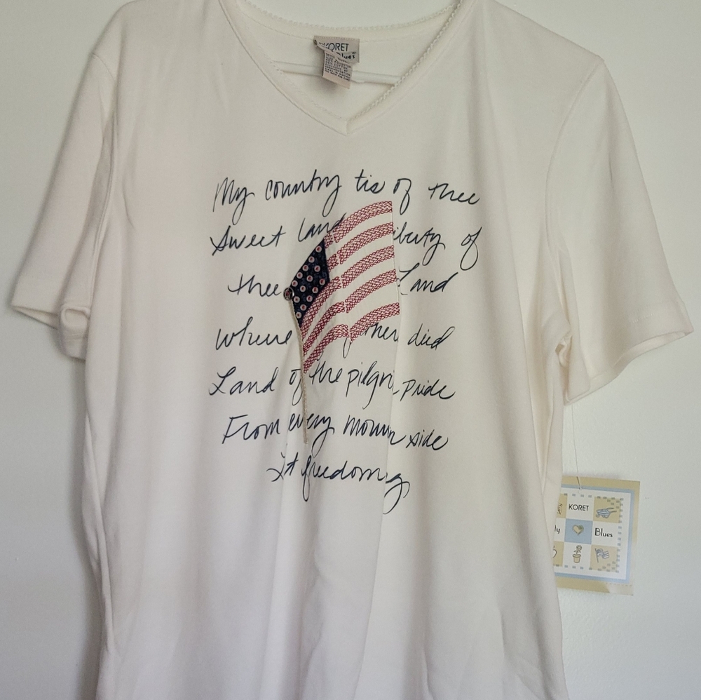 Koret City Blues Americana Top Large NWT